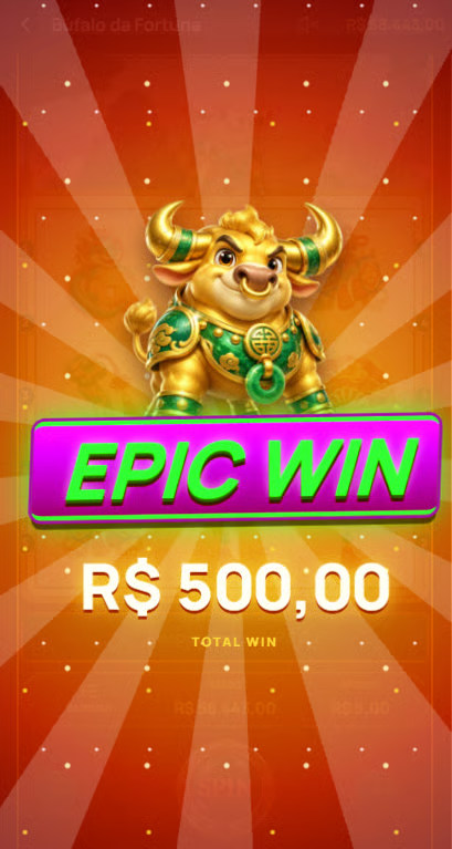 Celebração de EPIC WIN em um jogo próprio